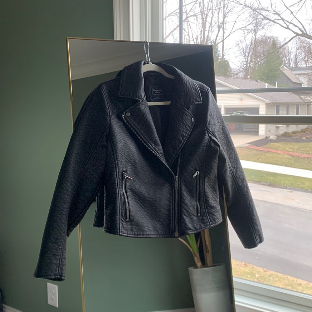 Faux leather jacket abercrombie. Worn a couple times. Great condition